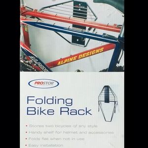 2-Bike Folding Wall Storage Rack NIB